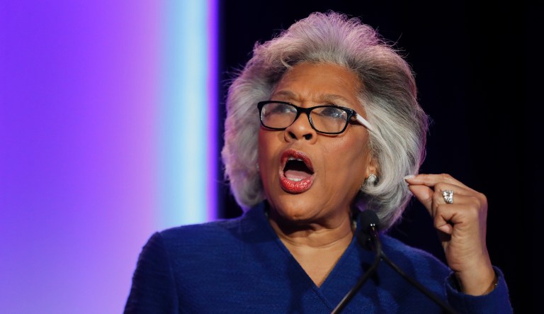 Rep. Joyce Beatty, D-Ohio, speaks to the audience during the Ohio Democratic Party election night watch party, Tuesday, Nov. 6, 2018, in Columbus, Ohio. 