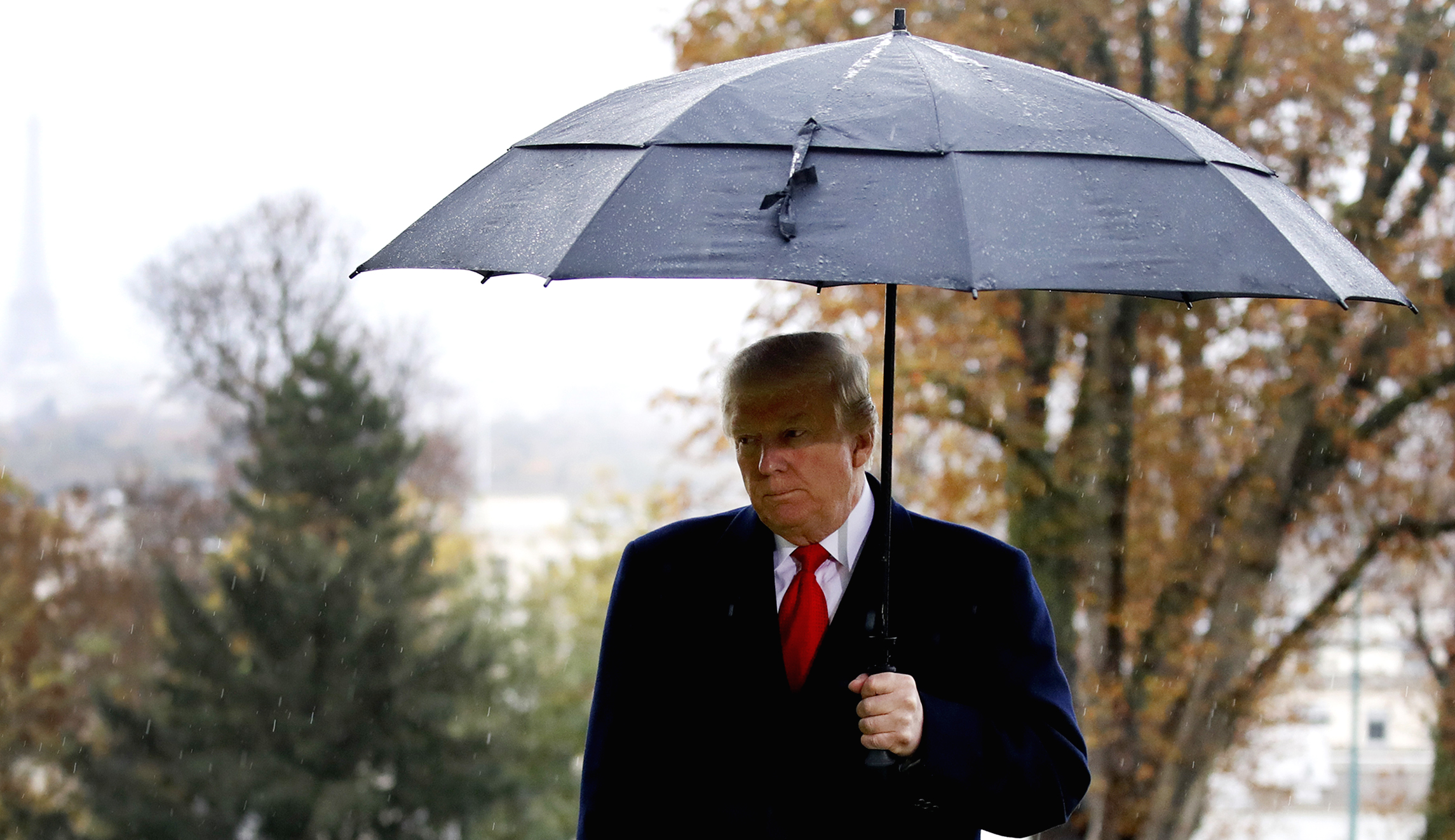 Why Trump’s French rain no-show excuses are weak