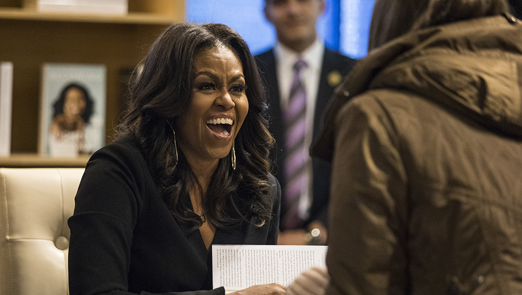 Michelle Obama has the earnest, last laugh