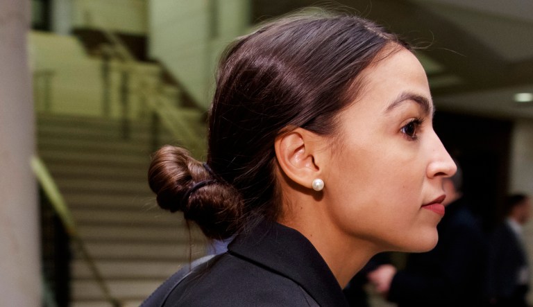 Rep. Alexandria Ocasio-Cortez, D-N.Y., walks in Capitol Hill in Washington, D.C.