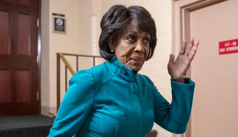 Rep. Maxine Waters, D-Calif., ranking member of the Committee on Financial Services, leaves a closed-door Democratic Caucus meeting in the basement of the Capitol in Washington, Thursday, Nov. 15, 2018.