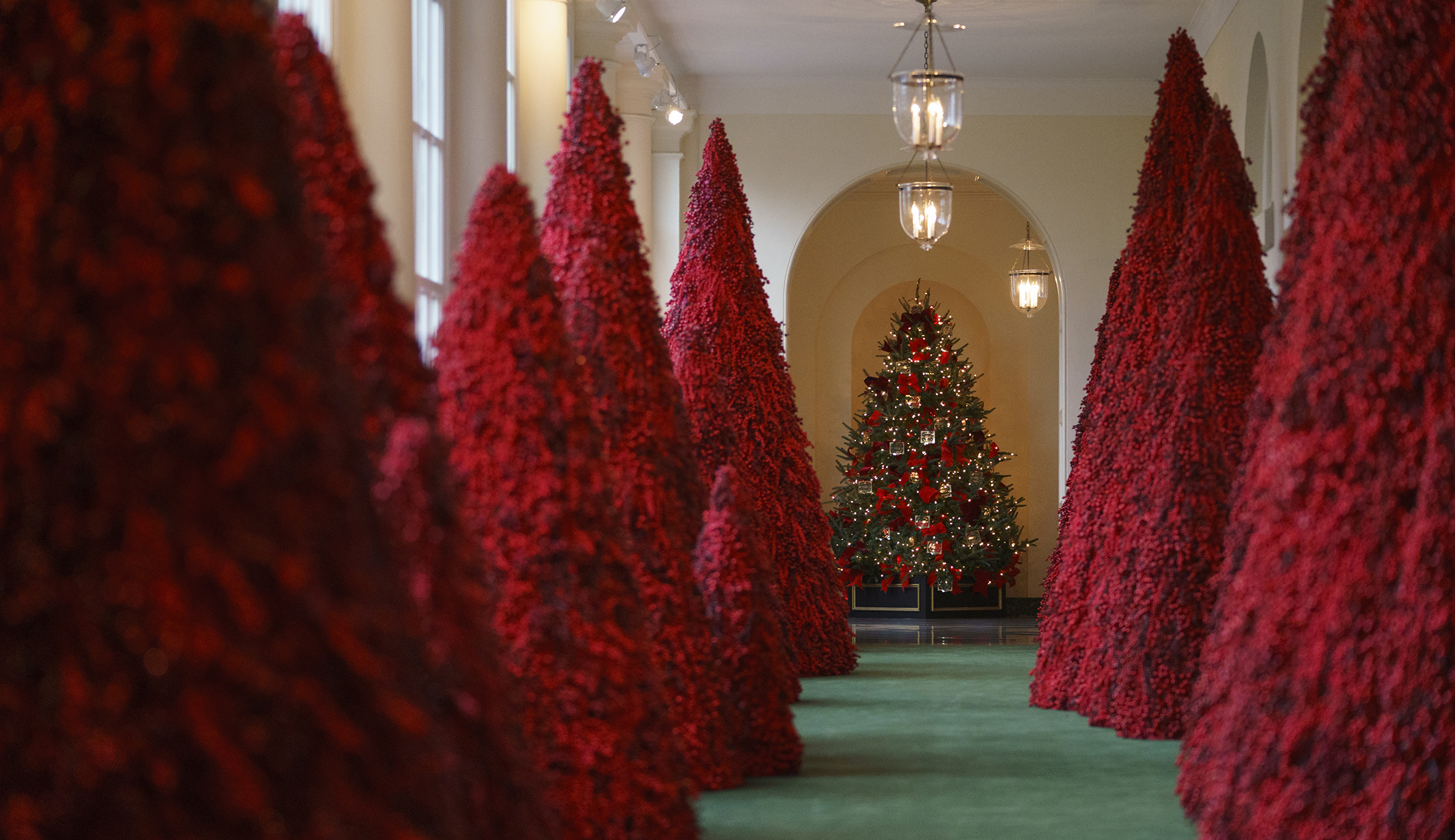 Melania Trump dismisses critics of red Christmas trees: ‘They look fantastic’