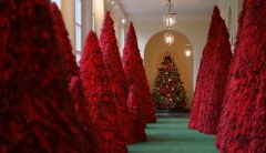 Melania Trump dismisses critics of red Christmas trees: ‘They look fantastic’