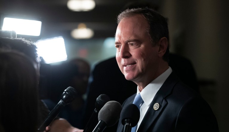 Rep. Adam Schiff, D-Calif., in line to become chairman of the House Intelligence Committee, speaks with reporters as he arrives for Democratic leadership elections on Capitol Hill in Washington, Wednesday, Nov. 28, 2018. An outspoken critic President Donald Trump, Schiff has charged that the House GOP Russia investigation was inadequate.