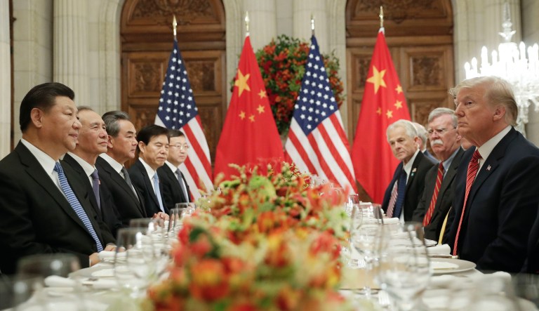 President Trump with Chinese President Xi Jinping during their bilateral meeting at the G-20 Summit, Saturday, Dec. 1, 2018 in Buenos Aires, Argentina.