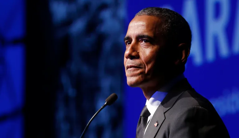 Barack Obama is seen.