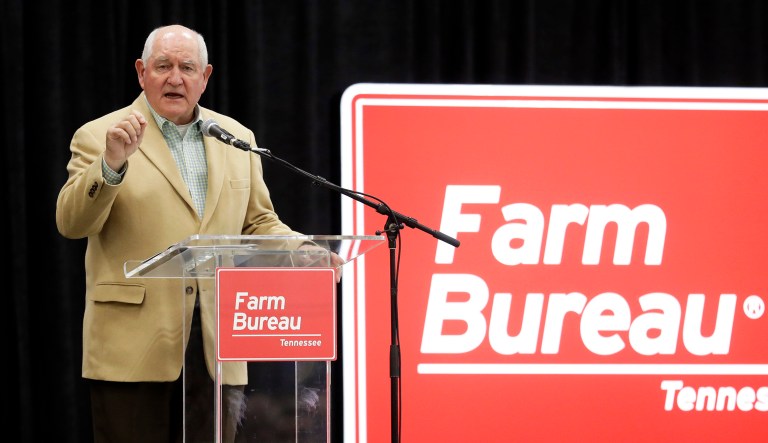 Agriculture Secretary Sonny Perdue speaks Tuesday, Dec. 18, 2018, in Lebanon, Tenn.