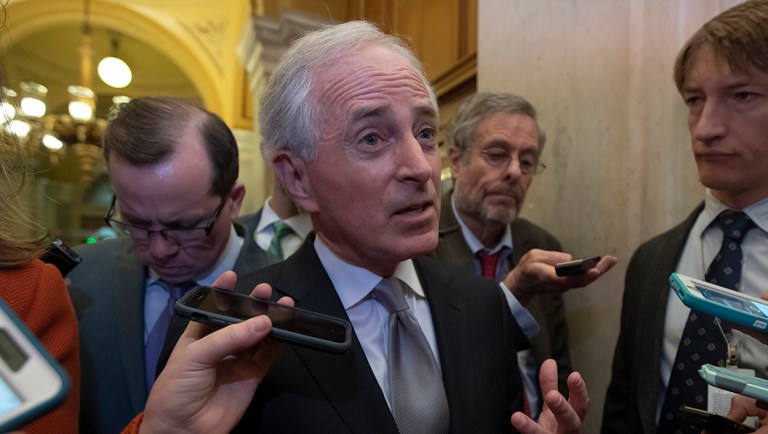 Bob Corker confuses shortsightedness for tyranny Senate Foreign Relations Committee Chairman Bob Corker, R-Tenn., speaks to reporters.
