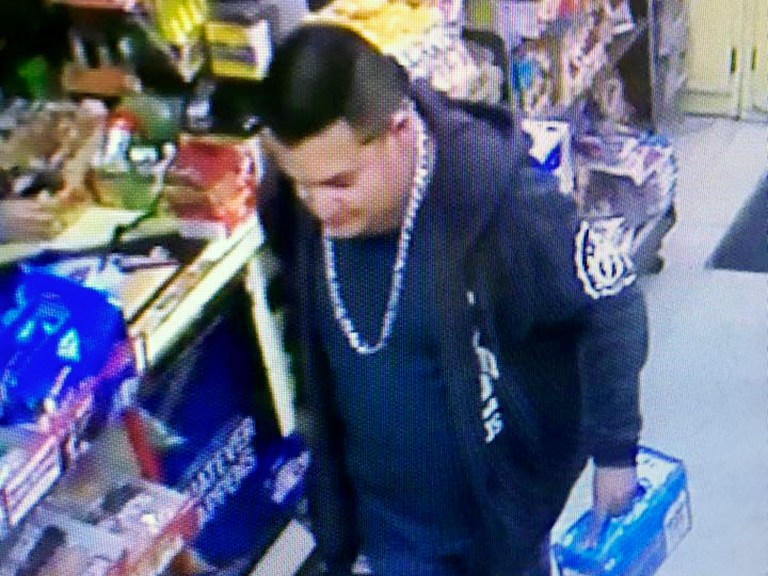 This Wednesday, Dec. 26, 2018 image from a surveillance camera video and provided by the Stanislaus County Sheriff's Department shows a suspect police are searching for in connection to the fatal shooting of an officer during a traffic stop in Northern California.