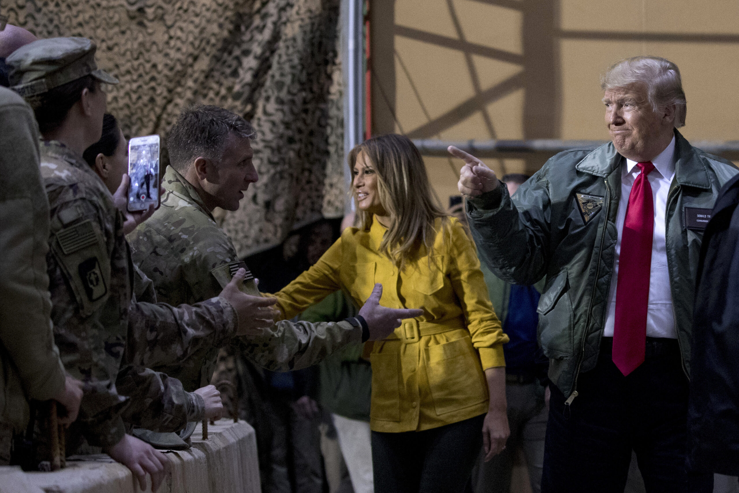 Trump goes to troops in Iraq, media goes into contortions