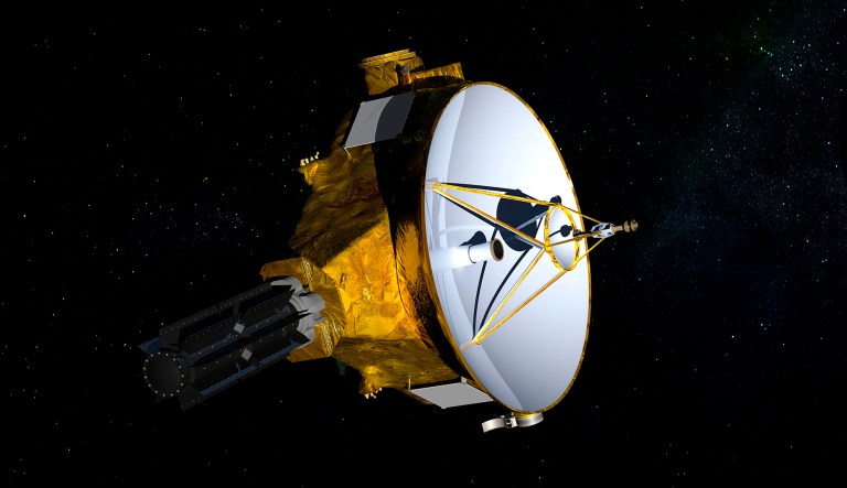 FILE - This illustration provided by NASA shows the New Horizons spacecraft. NASA launched the probe in 2006; it's about the size of a baby grand piano. NASAâs New Horizons spacecraft is set to fly past the mysterious object nicknamed Ultima Thule at 12:33 a.m. Tuesday, Jan. 1, 2019.