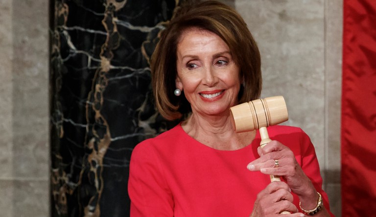 House Speaker Nancy Pelosi of California holds the gavel after at the Capitol in Washington, Thursday, Jan. 3, 2019.