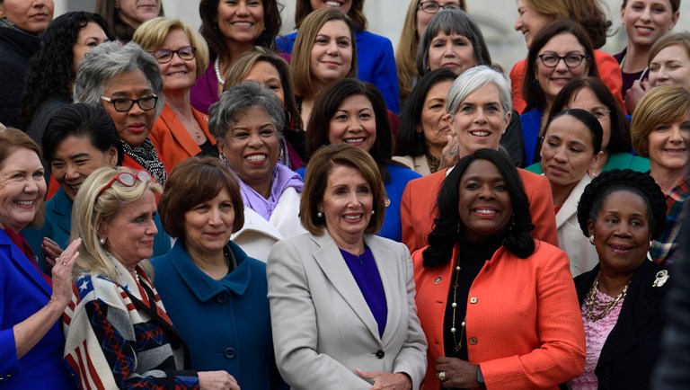 The women of the 116th Congress, including House Speaker Nancy Pelosi, D-Calif.