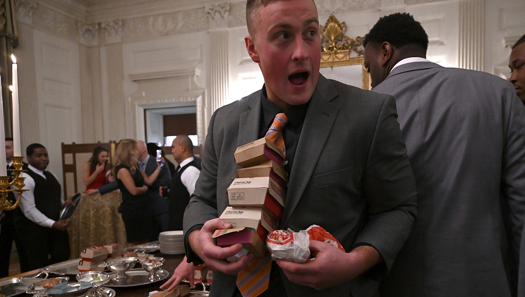 Trump pays for Clemson football team’s fast food dinner at White House celebration