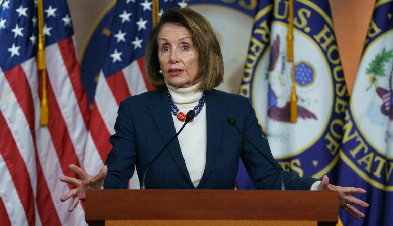 House Speaker Nancy Pelosi of Calif., speaks during a news conference on Capitol Hill in Washington, D.C.