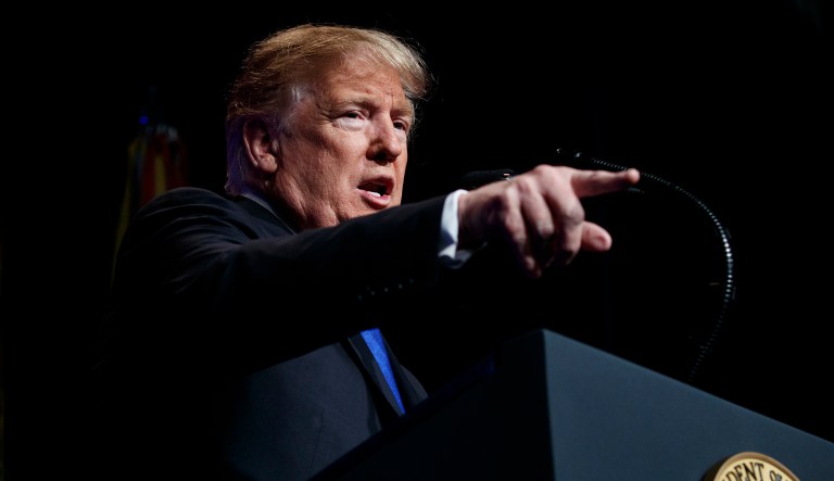 President Trump speaks about American missile defense doctrine, Thursday, Jan. 17, 2019, at the Pentagon.