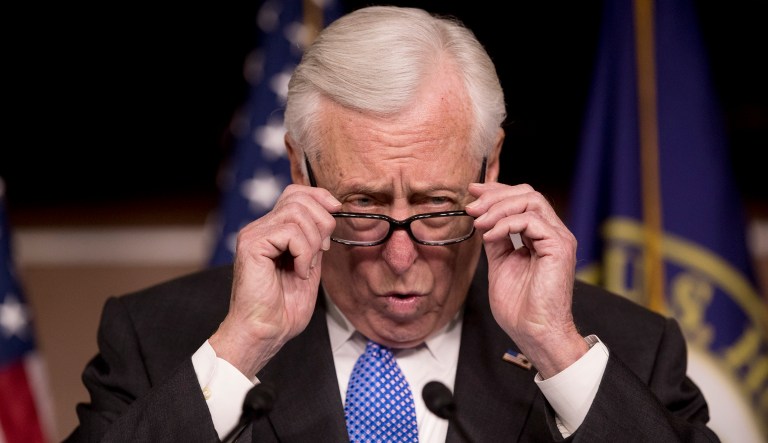House Majority Leader Steny Hoyer of Md., speaks at a news conference to introduce legislation supporting NATO on Capitol Hill in Washington, Tuesday, Jan. 22, 2019.
