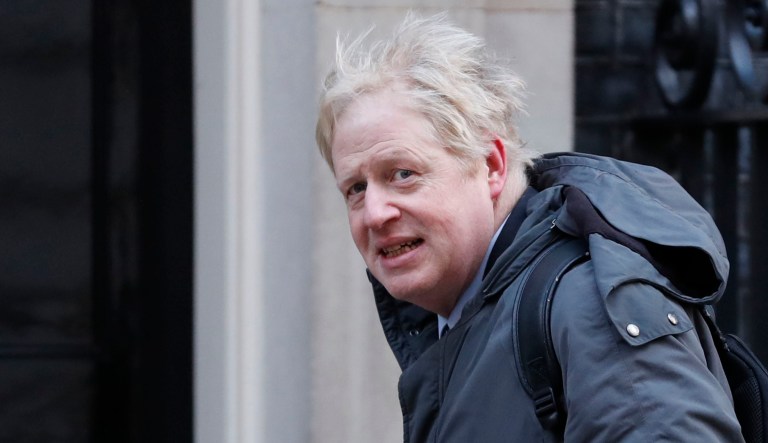 British Member of Parliament Boris Johnson walks towards 10 Downing Street in London.