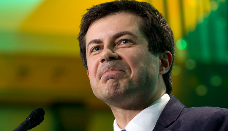 South Bend, Ind., Mayor Pete Buttigieg speaks during the U.S. Conference of Mayors winter meeting in Washington, Thursday, Jan. 24, 2019.