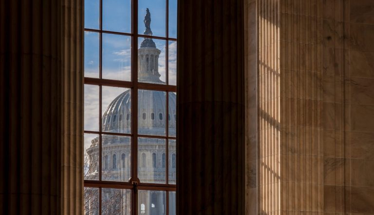 In this Dec. 27, 2018, file photo the Capitol Dome is seen from the Russell Senate Office Building in Washington during a partial government shutdown. 