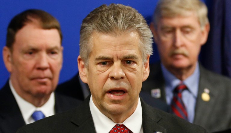 Virginia House Speaker Kirk Cox, R-Colonial Heights, gives a speech during a press conference.