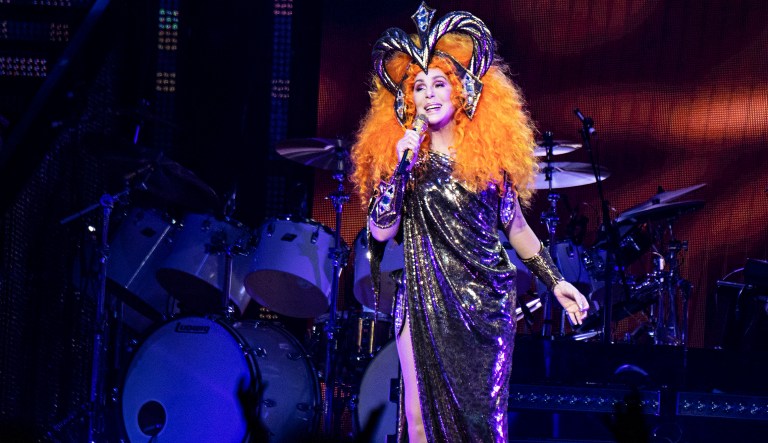 Cher seen during the "Here We Go Again Tour" at the KFC Yum! Center on Monday, Feb. 4, 2019, in Louisville, Ky.