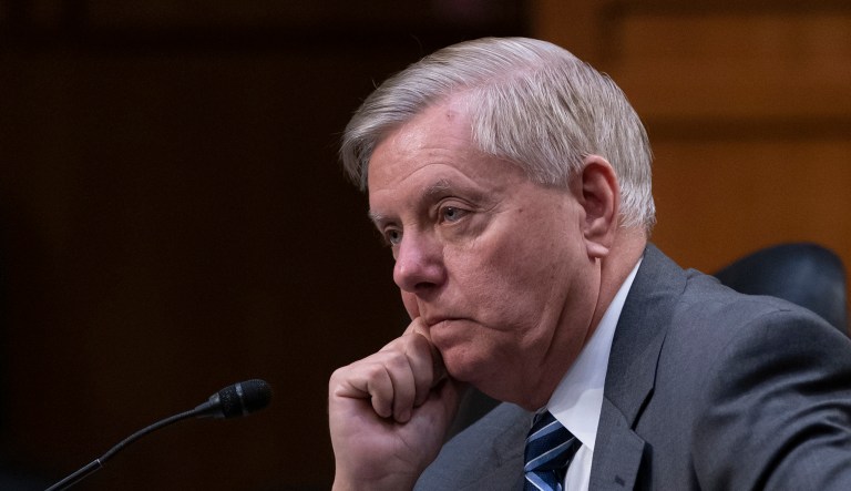 Senate Judiciary Committee Chairman Lindsey Graham, R-S.C., appears at a hearing.