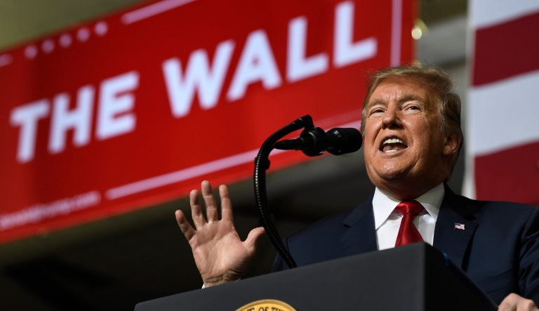 President Donald Trump speaks during a rally in El Paso, Texas, Monday, Feb. 11, 2019. 