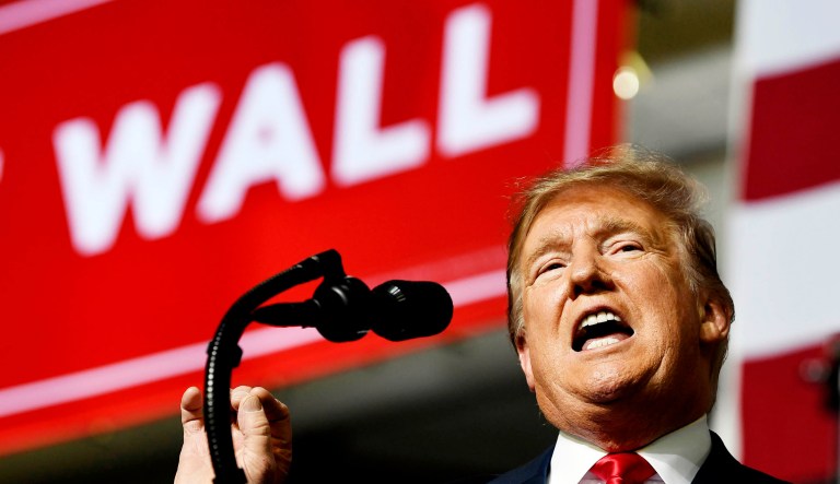 President Trump speaks during a rally in El Paso, Texas.