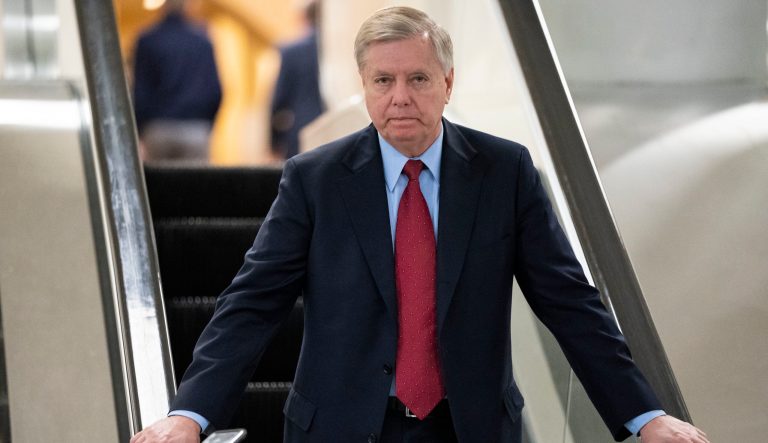 Senate Judiciary Committee Chairman Lindsey Graham, R-S.C., an ally of President Donald Trump, leaves the Senate after voting to confirm William Barr to be attorney general, on Capitol Hill in Washington, Thursday, Feb. 14, 2019. 