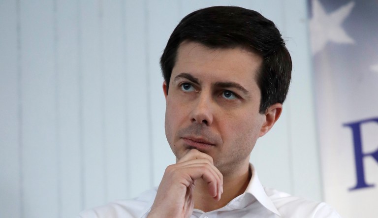 Pete Buttigieg appears at an event.