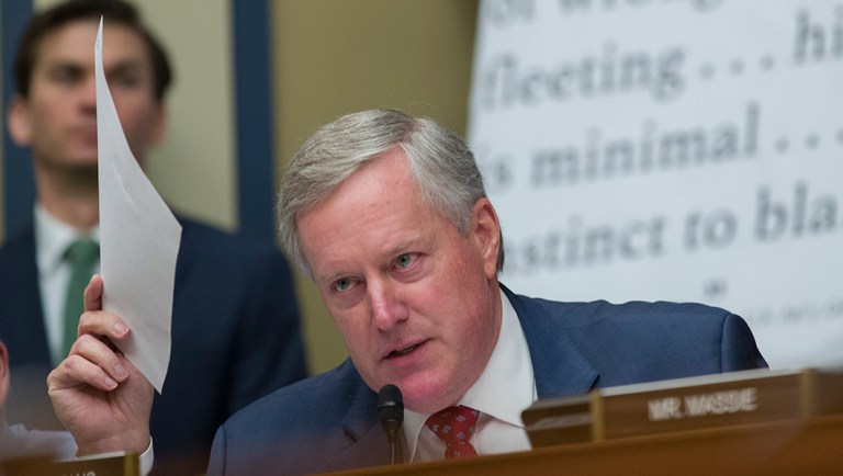 Rep. Mark Meadows, R-N.C. questions during a hearing.