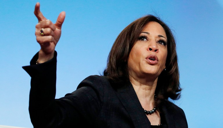 Sen. Kamala Harris, D-Calif., speaks.