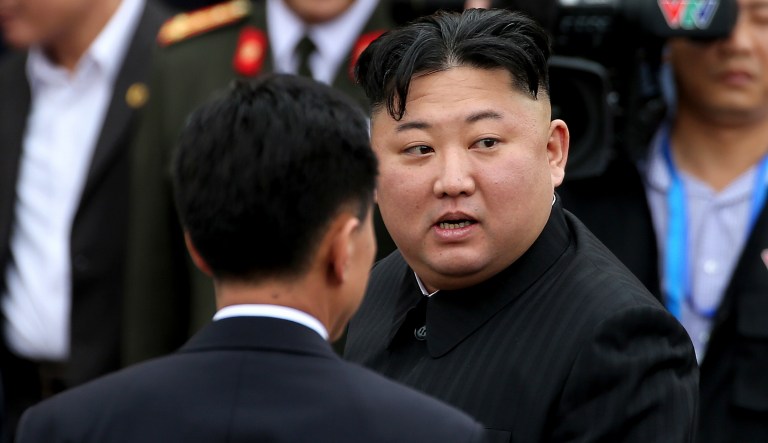 North Korean leader Kim Jong Un prepares to depart Dong Dang railway station in Dong Dang, Vietnamese border town Saturday, March 2, 2019. 