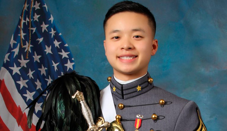 In this undated photo provided by the United States Military Academy at West Point, N.Y., USMA cadet Peter L. Zhu is shown. West Point officials say Zhu died Thursday, Feb. 28, 2019 of injuries he sustained while skiing on Feb. 23 at Victor Constant Ski Area on the academy grounds. 