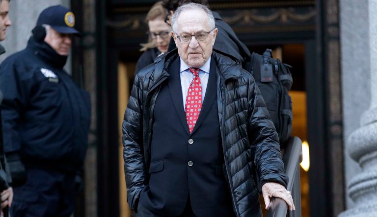Attorney Alan Dershowitz leaves Manhattan Federal Court Wednesday, March 6, 2019, in New York. 