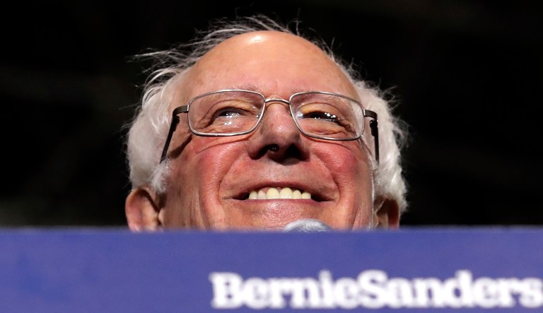Sen. Bernie Sanders, I-Vt., smiles as he kicks off his 2020 presidential campaign at Navy Pier in Chicago.