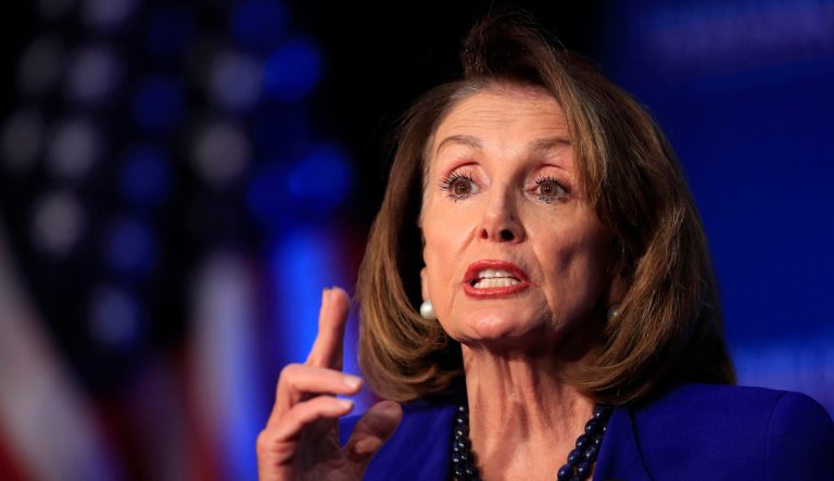 House Speaker Nancy Pelosi of Calif., speaks at an Economic Club of Washington luncheon gathering in Washington, Friday, March 8, 2019. 