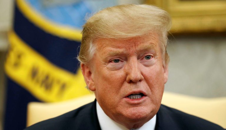 In this March 6, 2019, photo, President Donald Trump speaks in the Oval Office of the White House in Washington. 