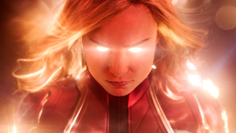 This image released by Disney-Marvel Studios shows Brie Larson in a scene from "Captain Marvel."