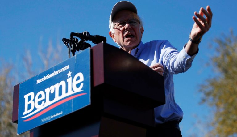 2020 Democratic presidential candidate Sen. Bernie Sanders speaks at a rally Saturday, March 16, 2019, in Henderson, Nev. 