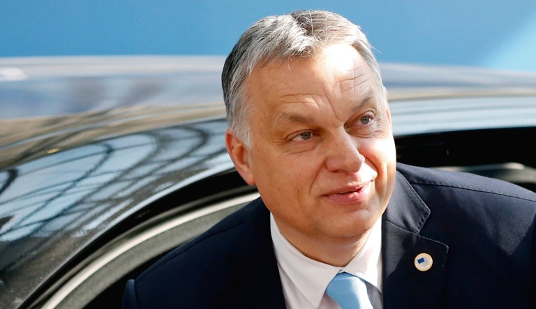 Hungarian Prime Minister Viktor Orban arrives for an EU summit in Brussels.