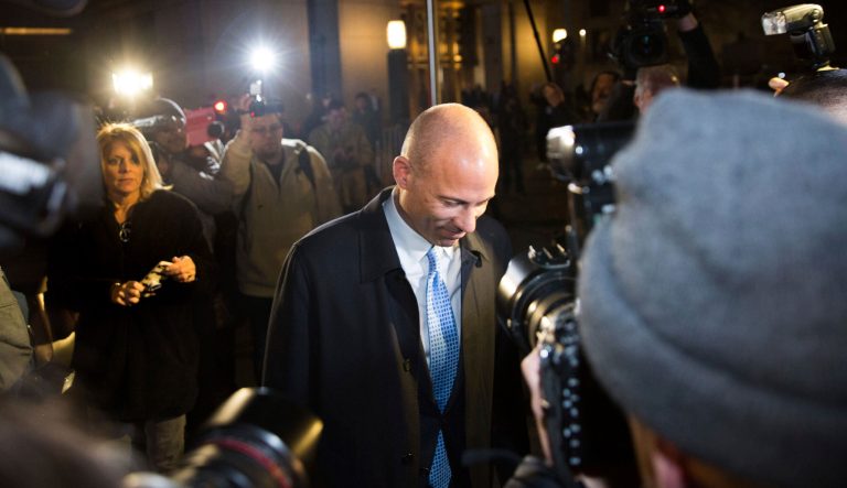 Attorney Michael Avenatti leaves Federal Court after his initial appearance in an extortion case Monday, March 25, 2019, in New York.