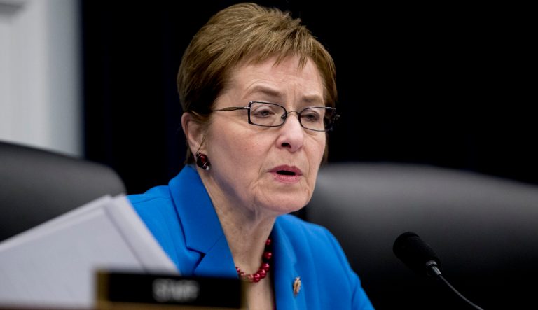 Chairwoman Marcy Kaptur, D-Ohio, speaks as Energy Secretary Perry appears before a House Appropriations subcommittee hearing on budget on Capitol Hill in Washington, Tuesday, March 26, 2019. 