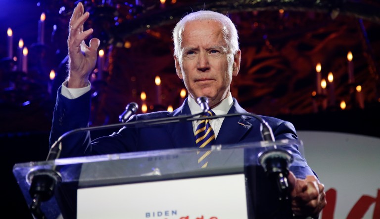 Former Vice President Joe Biden speaks at the Biden Courage Awards Tuesday, March 26, 2019, in New York.
