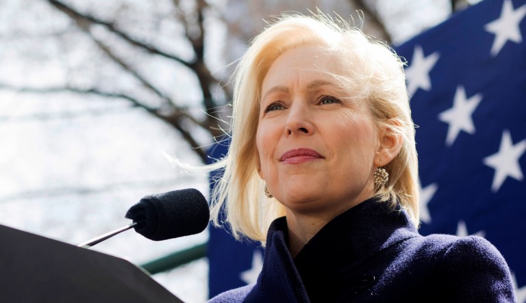 Sen. Kirsten Gillibrand, D-N.Y., speaks at an event.