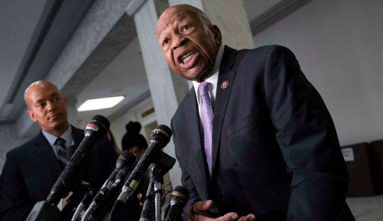 House Oversight and Reform Committee Chair Elijah Cummings, D-Md., speaks to reporters on Capitol Hill in Washington, Tuesday, April 2, 2019. 