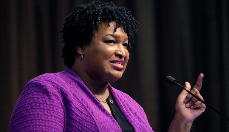 Former Georgia gubernatorial candidate Stacey Abrams speaks during the National Action Network Convention in New York, Wednesday, April 3, 2019.
