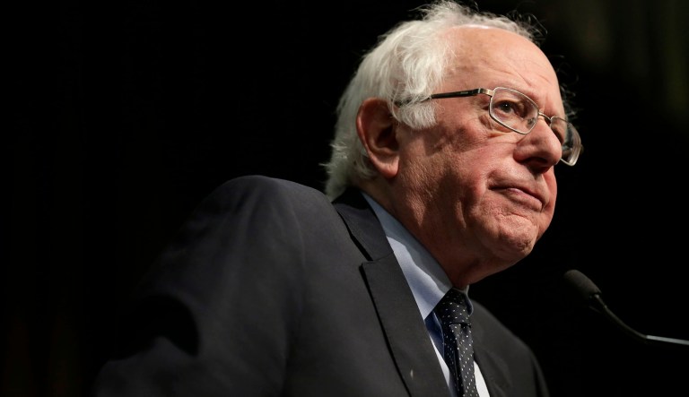 Sen. Bernie Sanders speaks during the National Action Network Convention in New York, Friday, April 5, 2019.