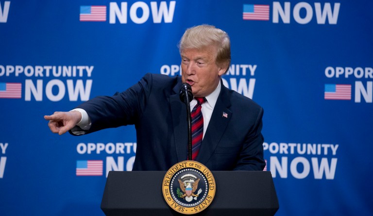 President Trump speaks at an Opportunity Zone conference.